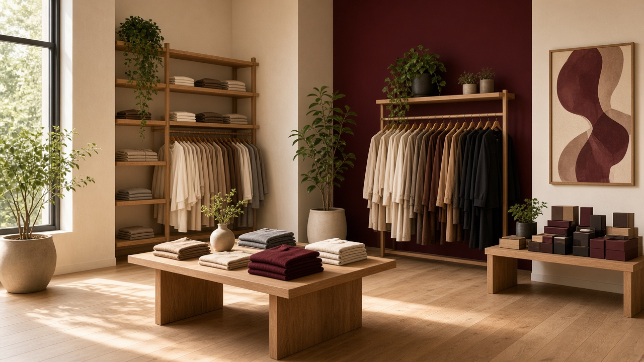 A warm retail space with campaign displays and merchandising ready for install.